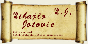 Mihajlo Jotović vizit kartica